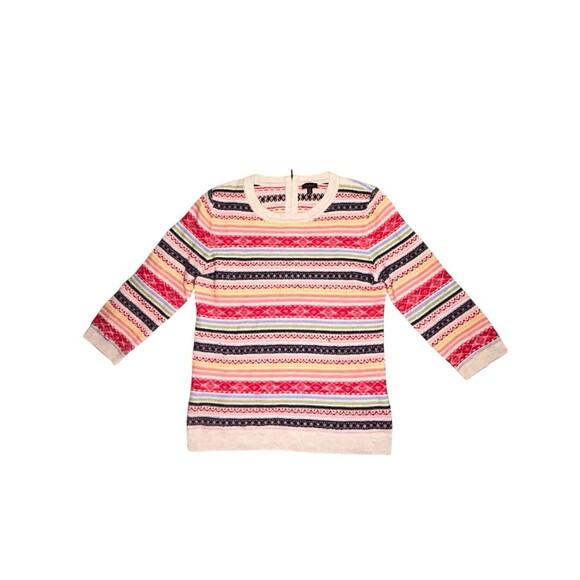Talbots Sweater Womens M Red Striped Wool Blend Fall‎ - Picture 1 of 6